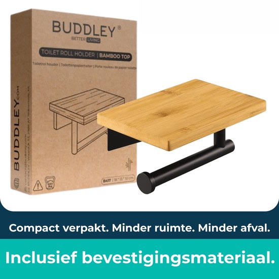 Bamboe WC-rolhouder met plank