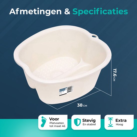 Voetenbad Wit | Voordeelset van twee | Extra diep