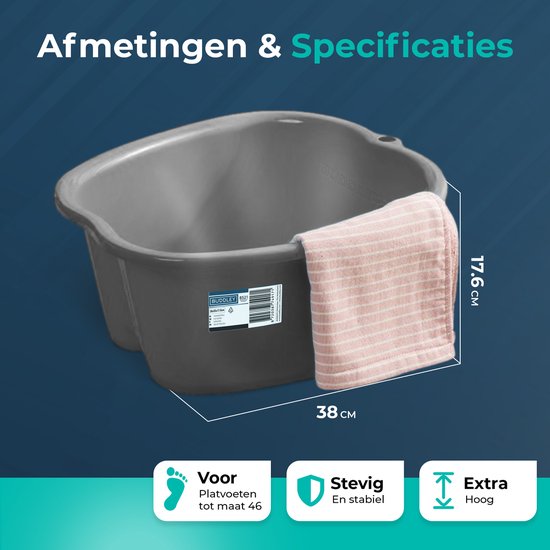 Voetenbad Grijs | Extra diep