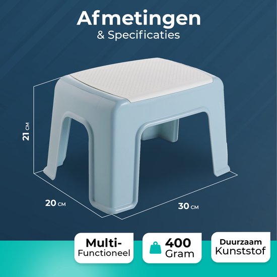 Opstapje Blauw| Hoogte 21cm| Ideaal voor kinderen