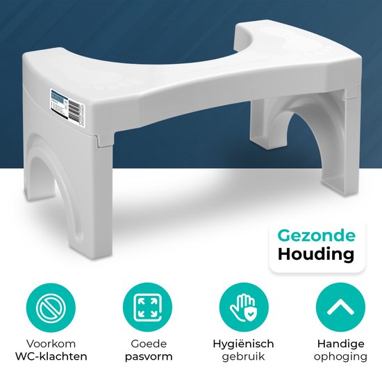 Inklapbaar Wit Toiletkrukje | Maat L