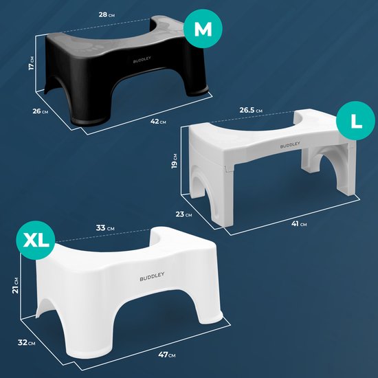 Toiletkrukje Zwart | Maat M