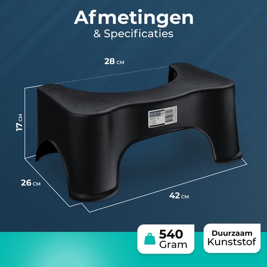 Toiletkrukje Zwart | Maat M