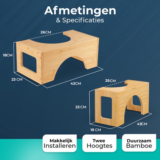 Toiletkrukje 180° Twist | Naturel Bamboe