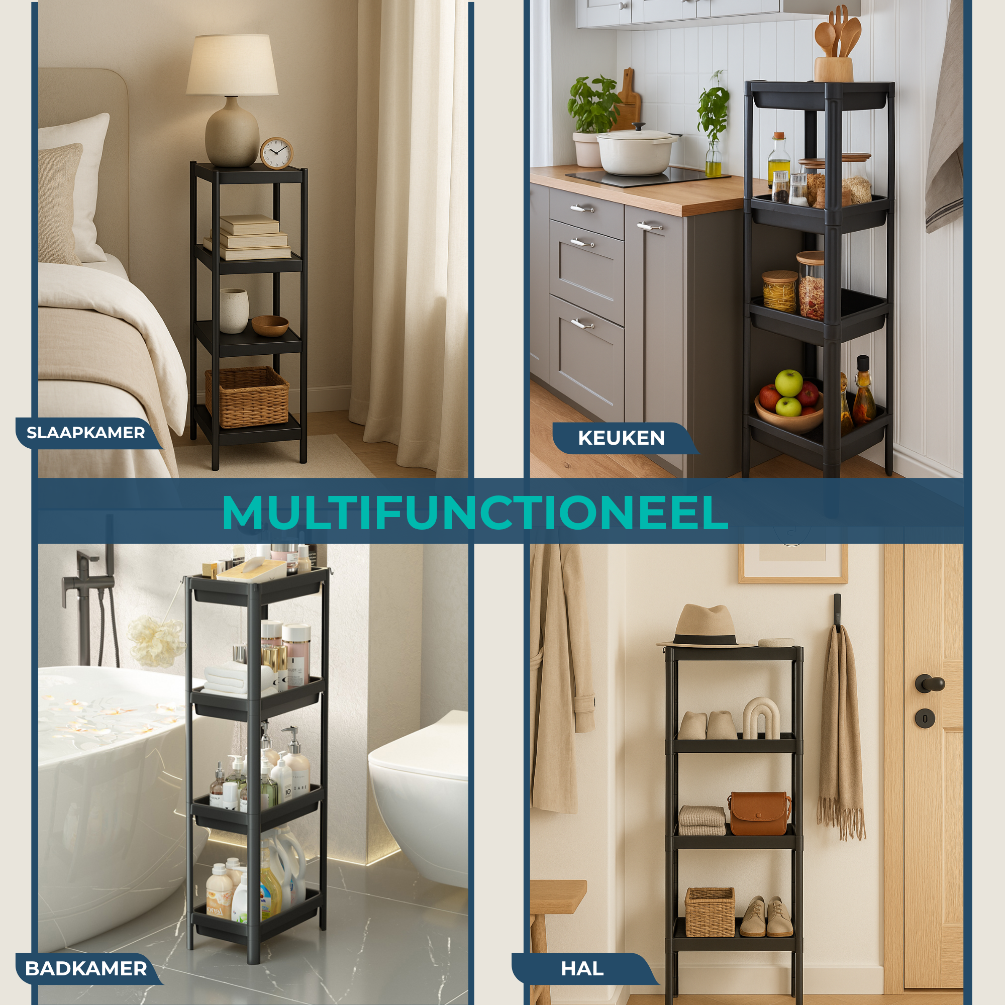 Badkamerrek - Opbergrek Kunststof - Keuken rekje