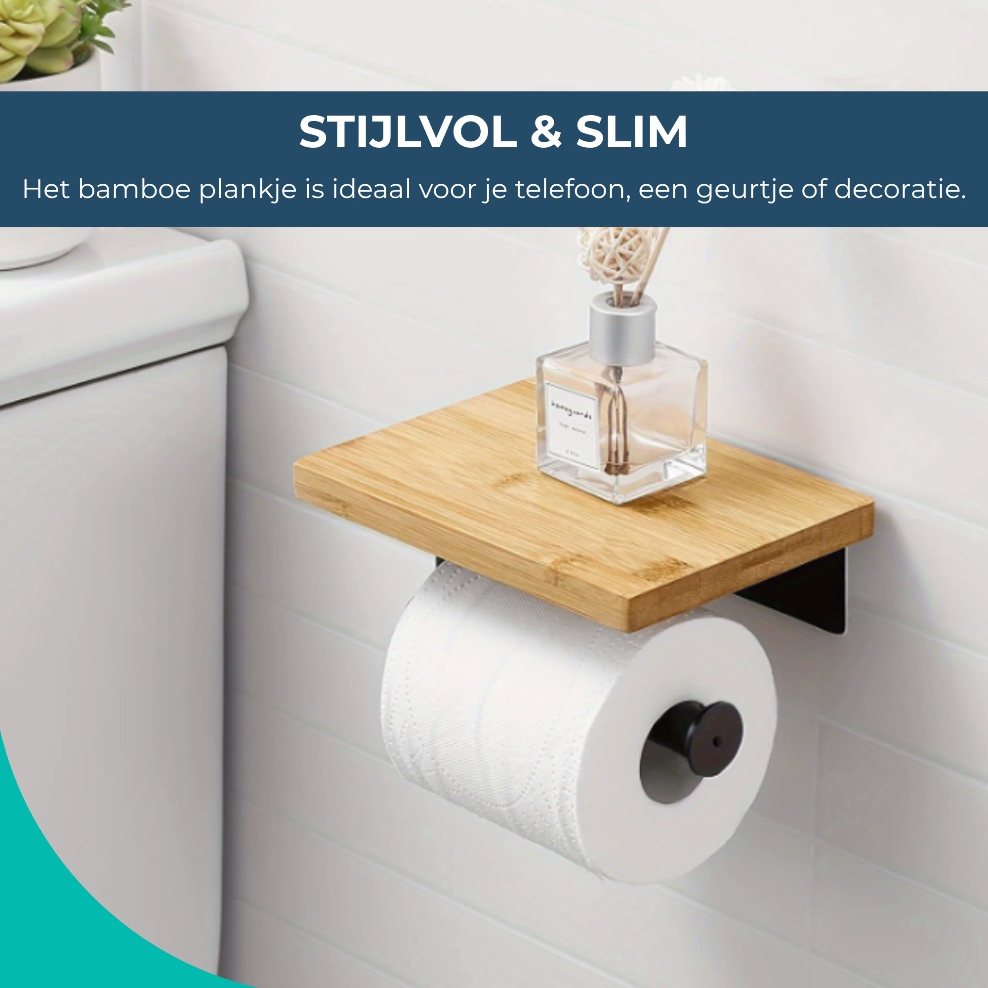 Toiletrolhouder - Met plankje - WC rolhouder