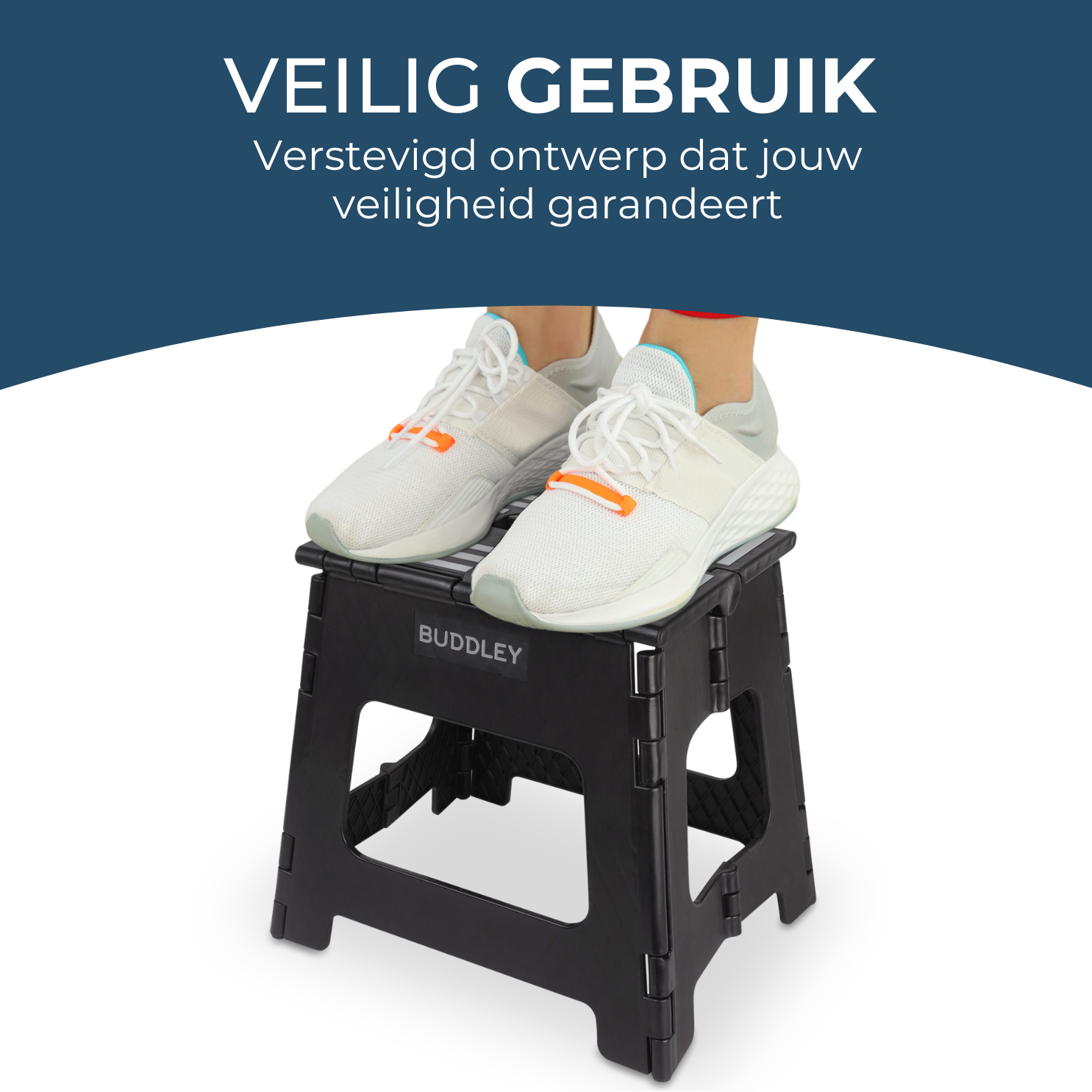 Inklapbaar Zwart Opstapje (SET)| Hoogte 33,5cm| Twee Stuks