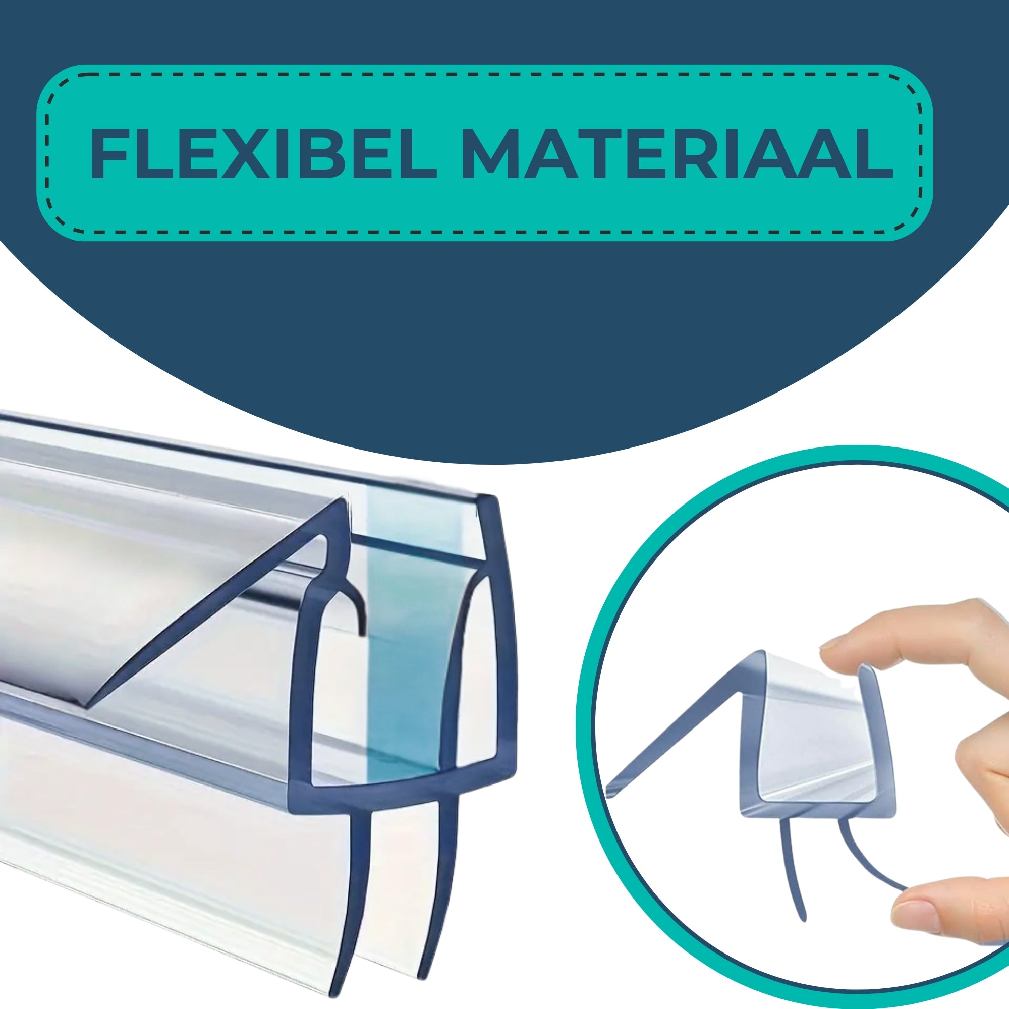 Douchedeurafdichting - 90cm - Inclusief reserve strip - Douchestrip