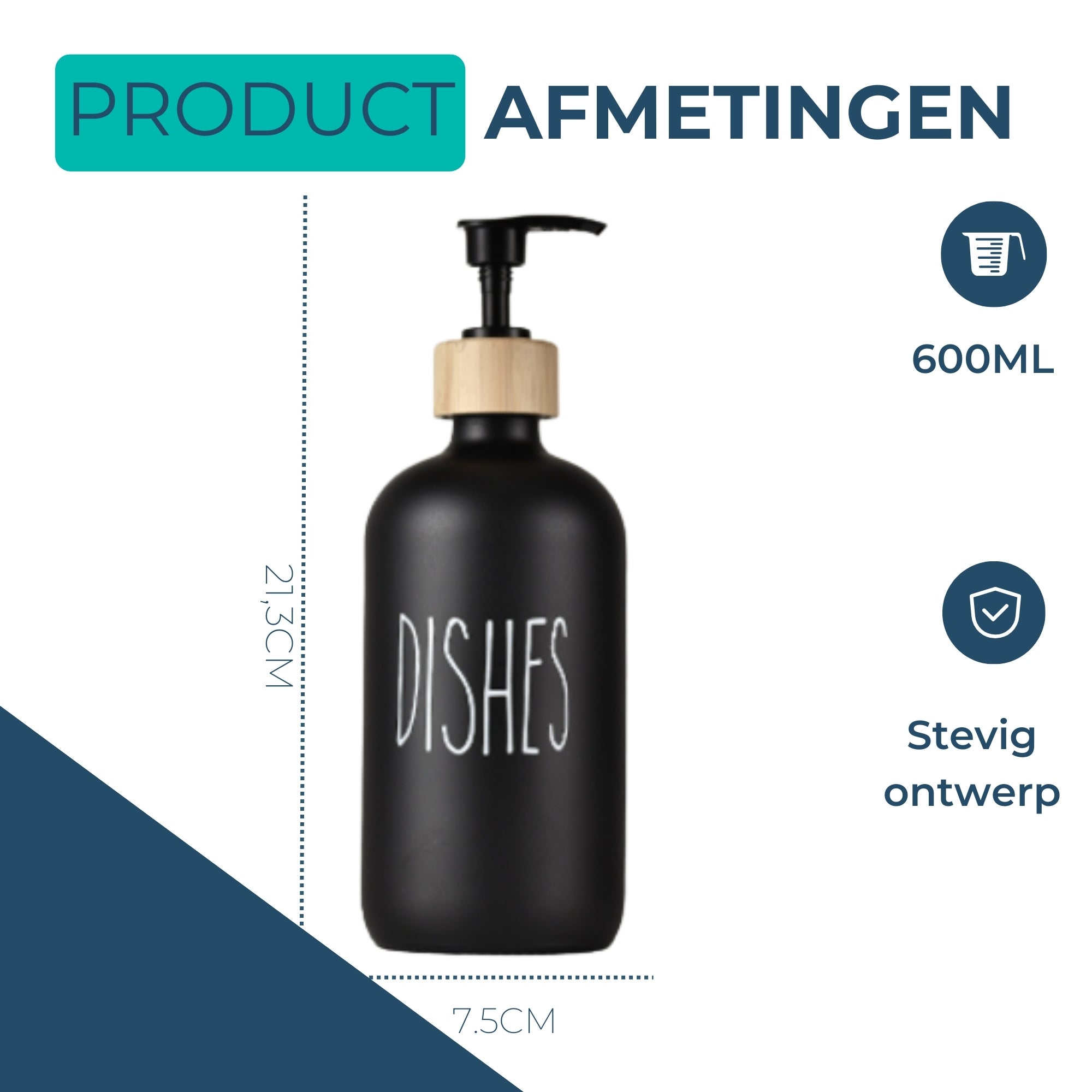 Zeepdispenser - SET (2x) - Glas - Zeeppompje - Zeepdispensers