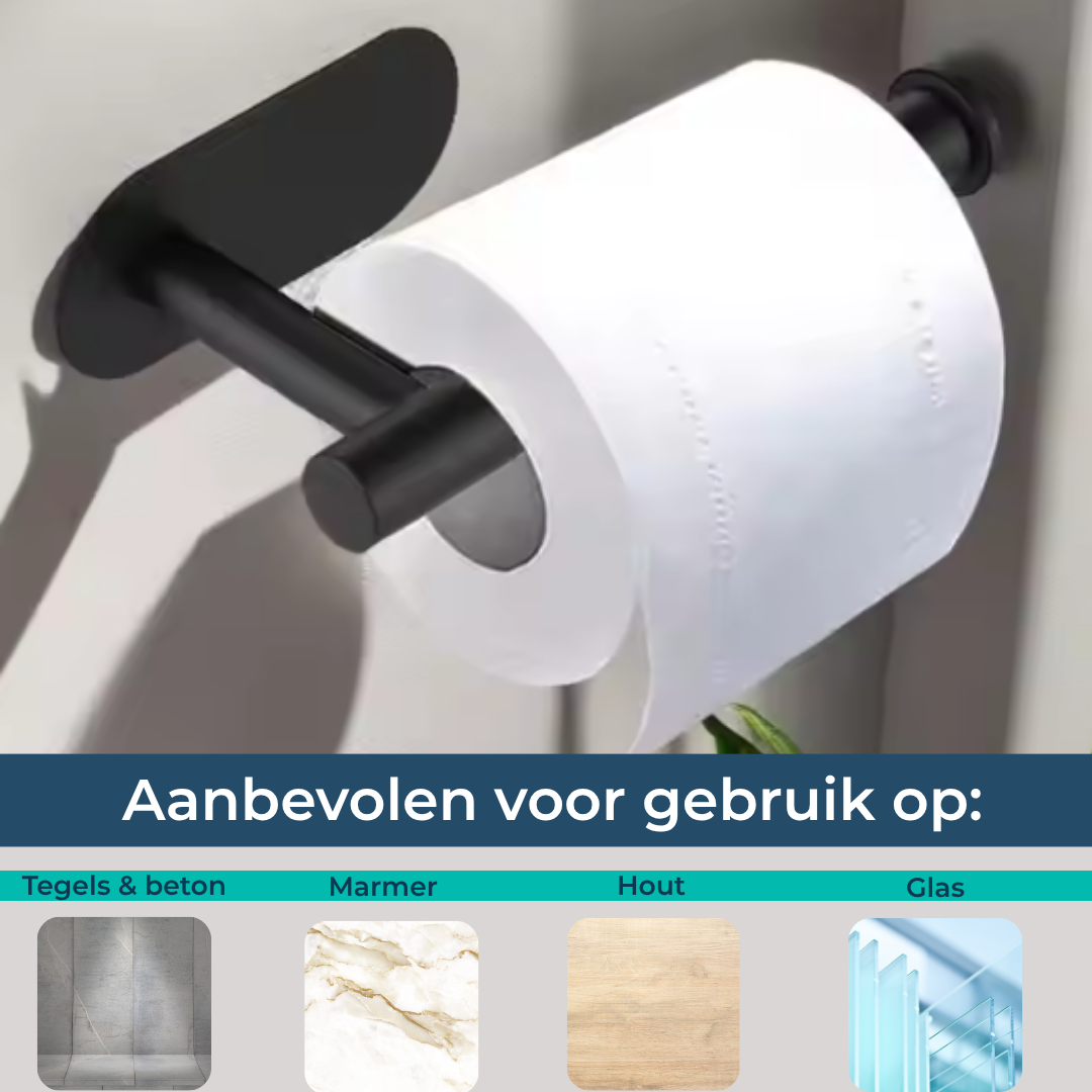 Toiletrolhouder (2x) - Zonder boren - WC rolhouder