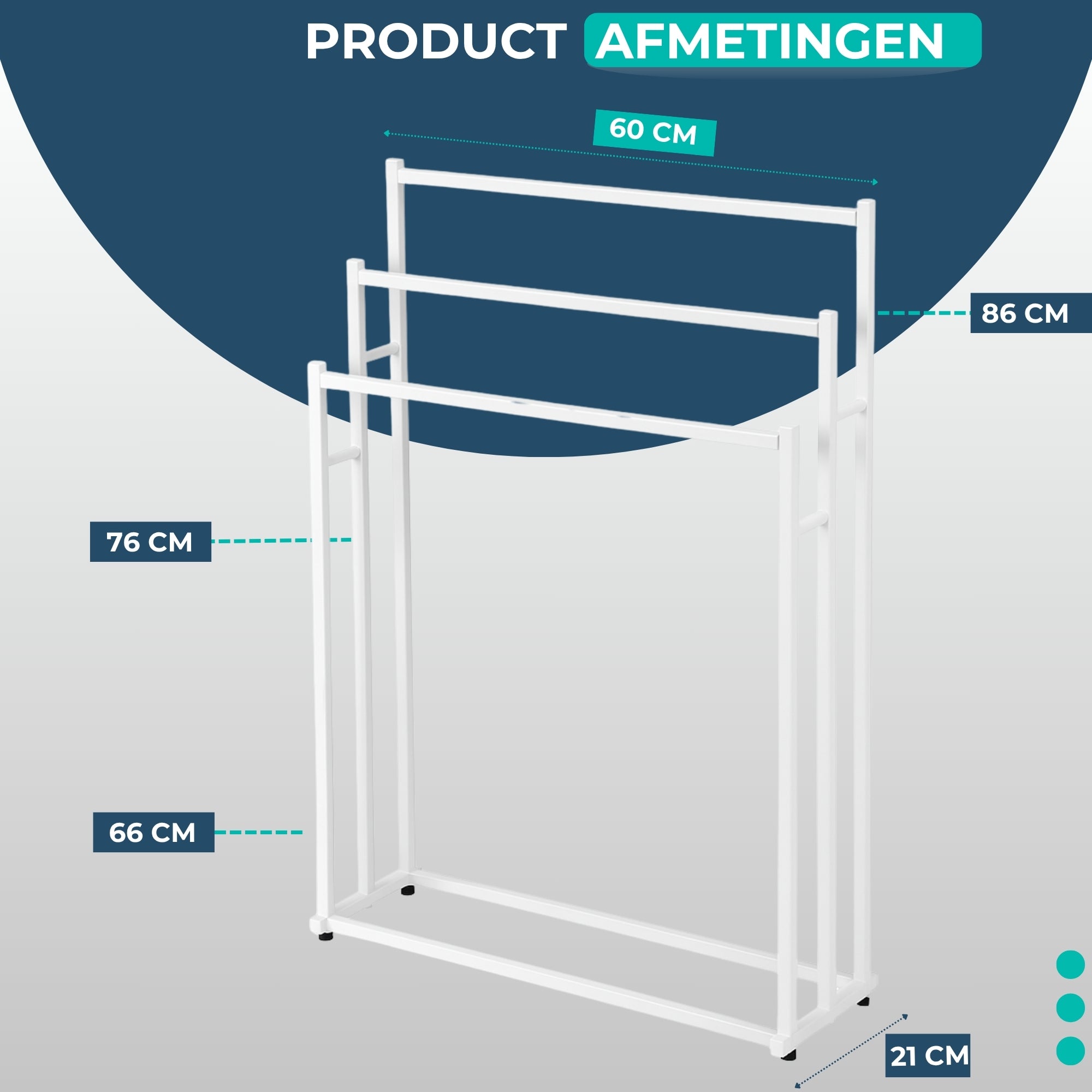 Handdoekrek - Wit - 60cm breed