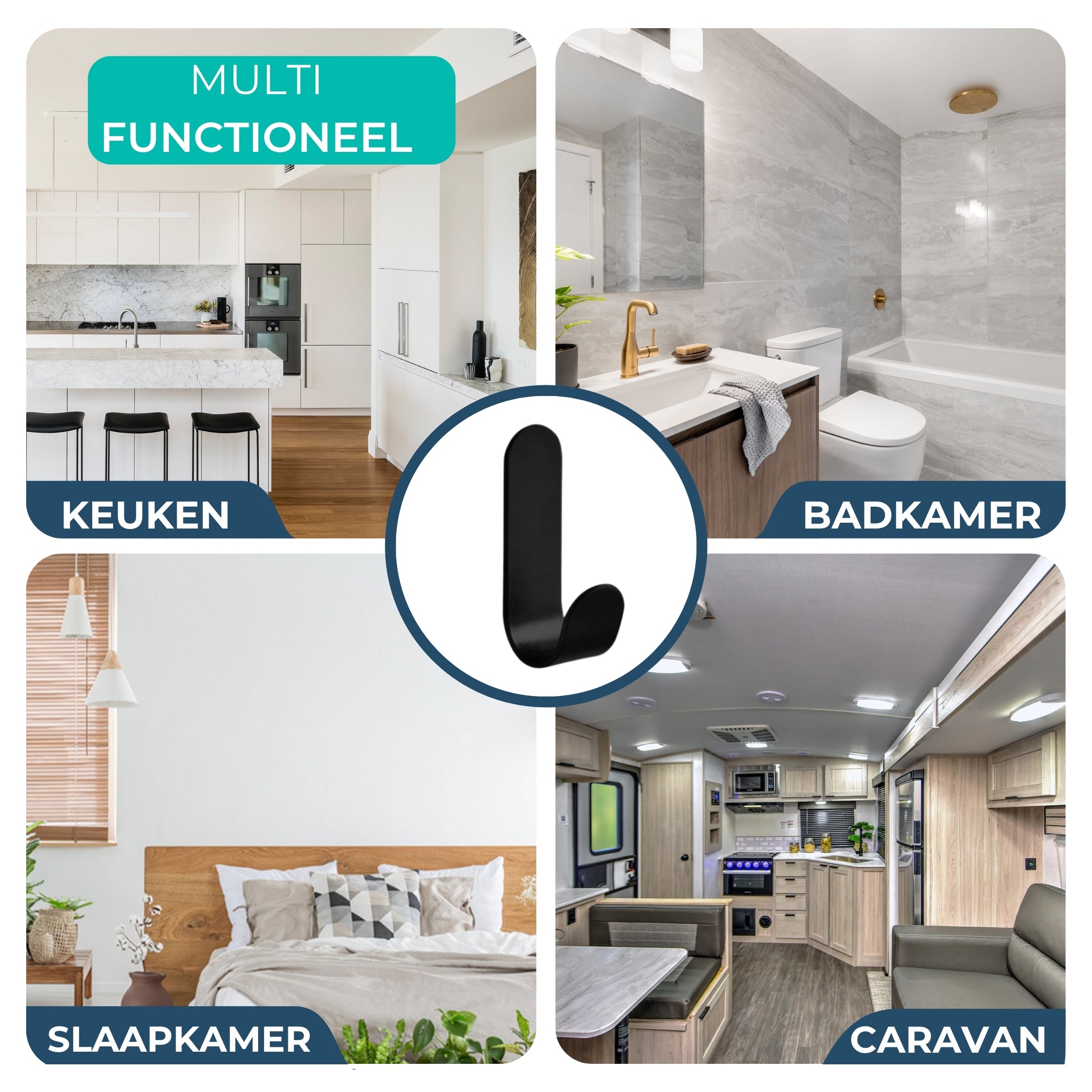 Handdoekhaakjes (5x) - Zelfklevende Haakjes - Handdoekhouder