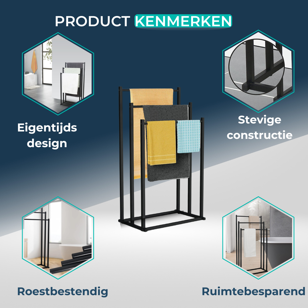 Handdoekrek Zwart | 44cm