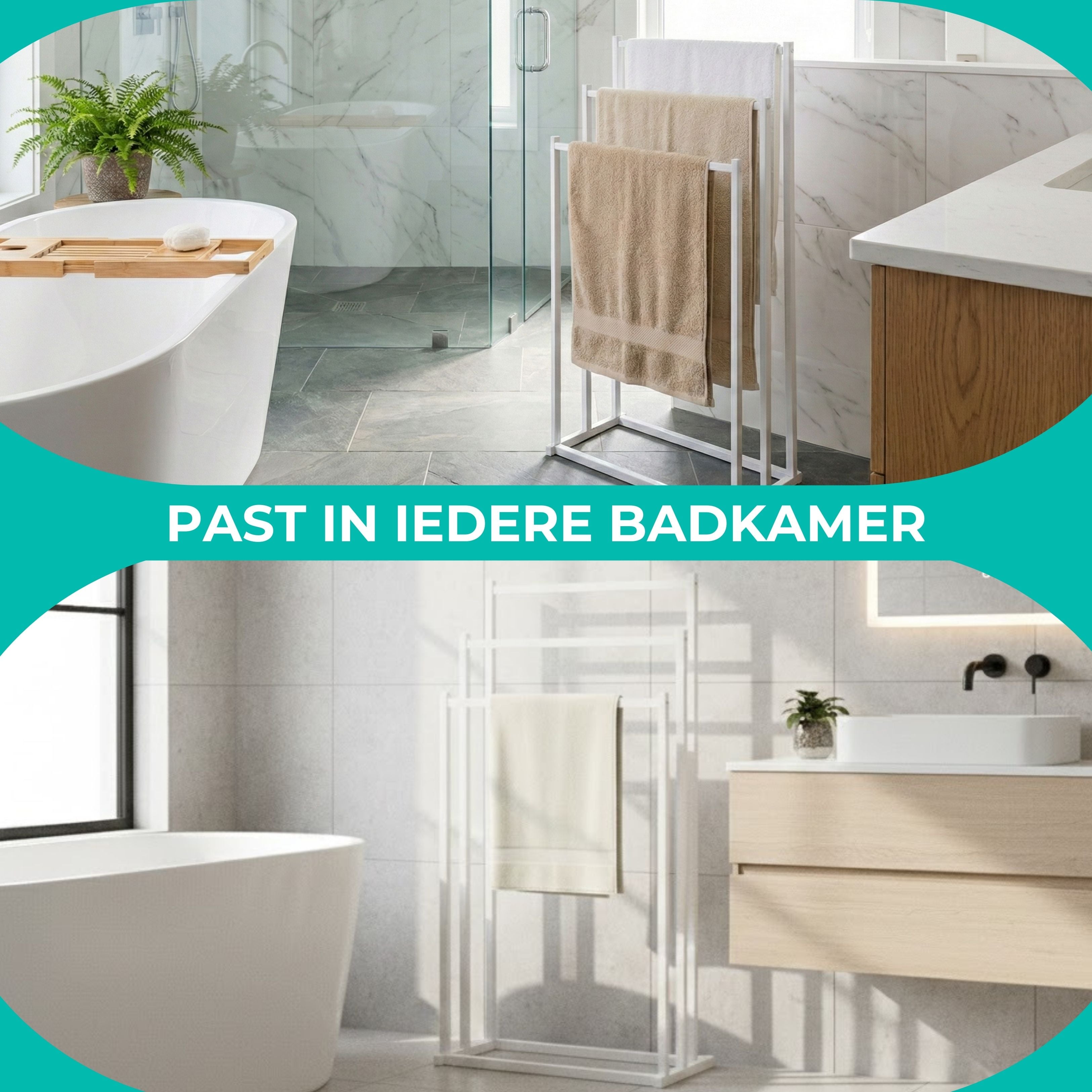 Handdoekrek - Wit - 60cm breed