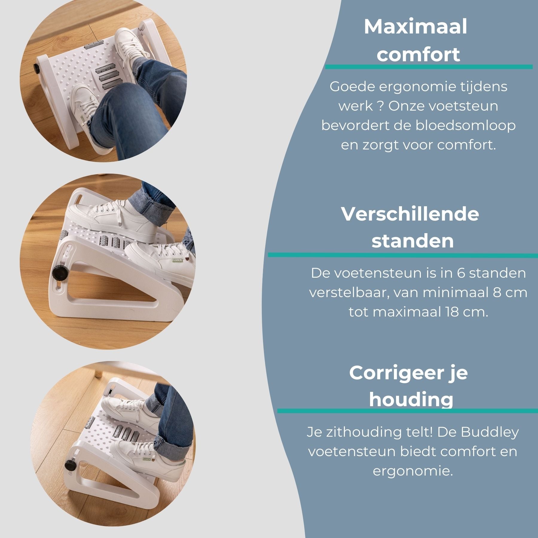 Voetensteun Verstelbaar | Wit
