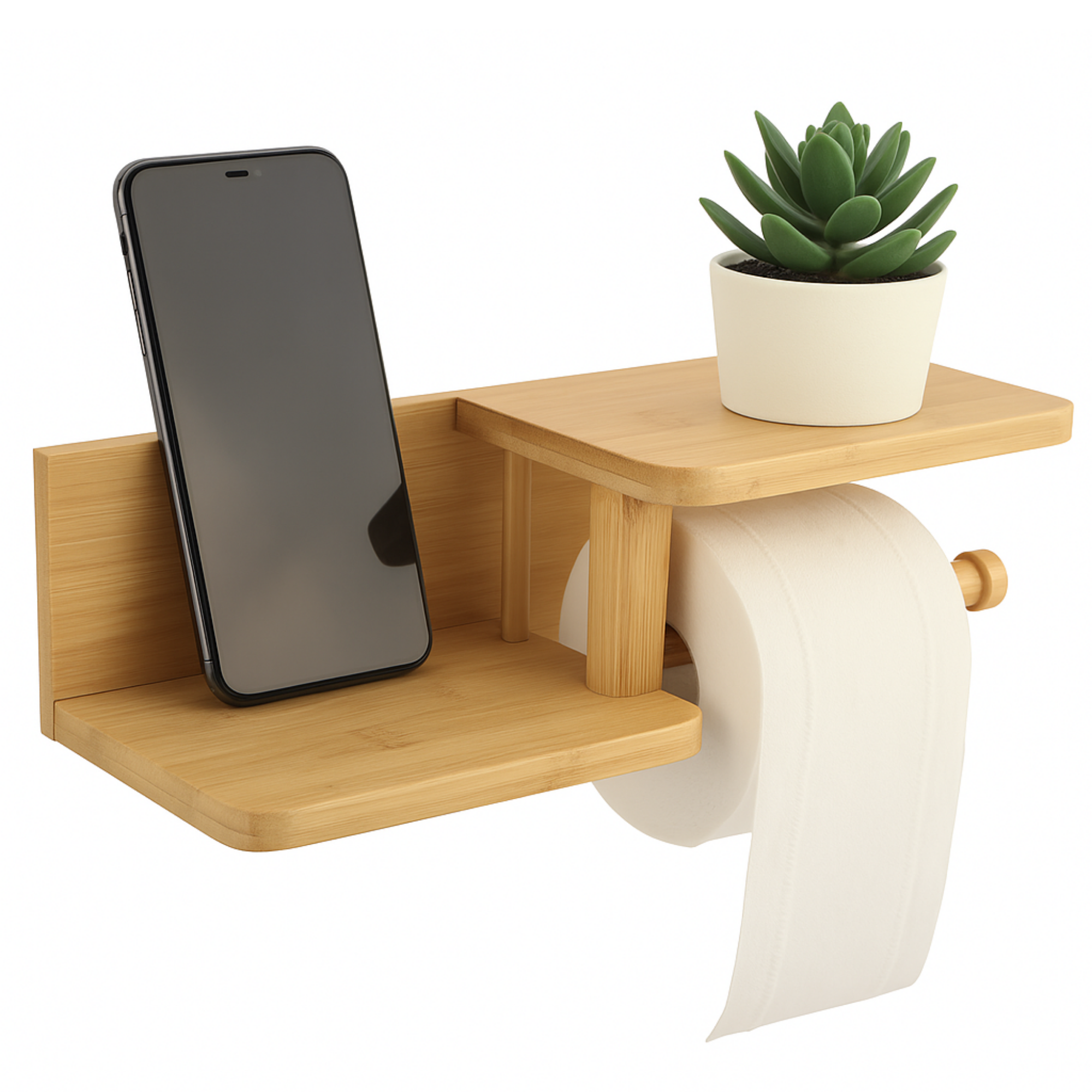 Bamboe Toiletrolhouder Plank
