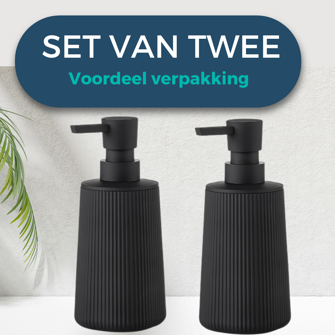 Zeepdispenser Mat Zwart rond | Set van 2 stuks | Keuken, Badkamer & Toilet