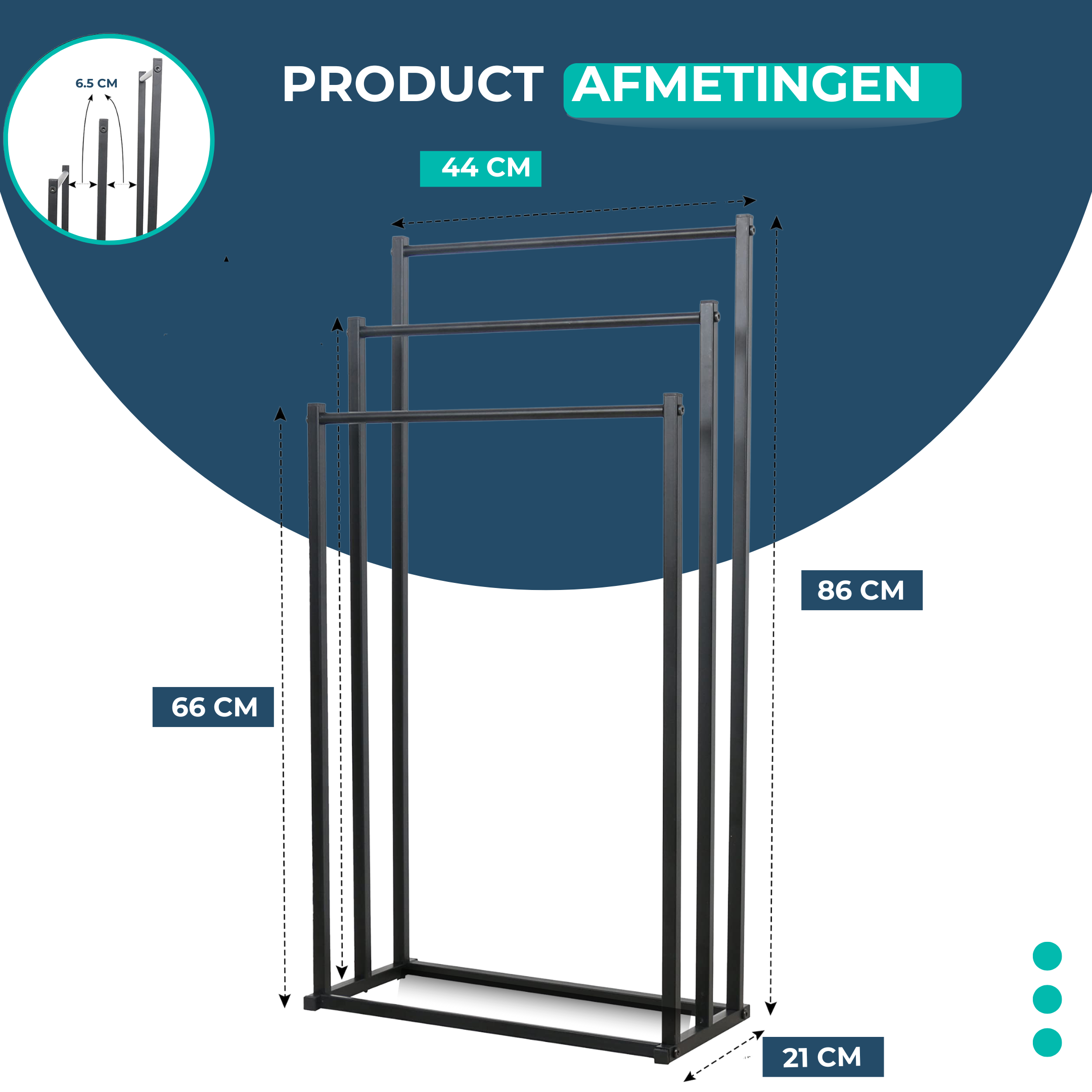 Handdoekrek Zwart | 44cm