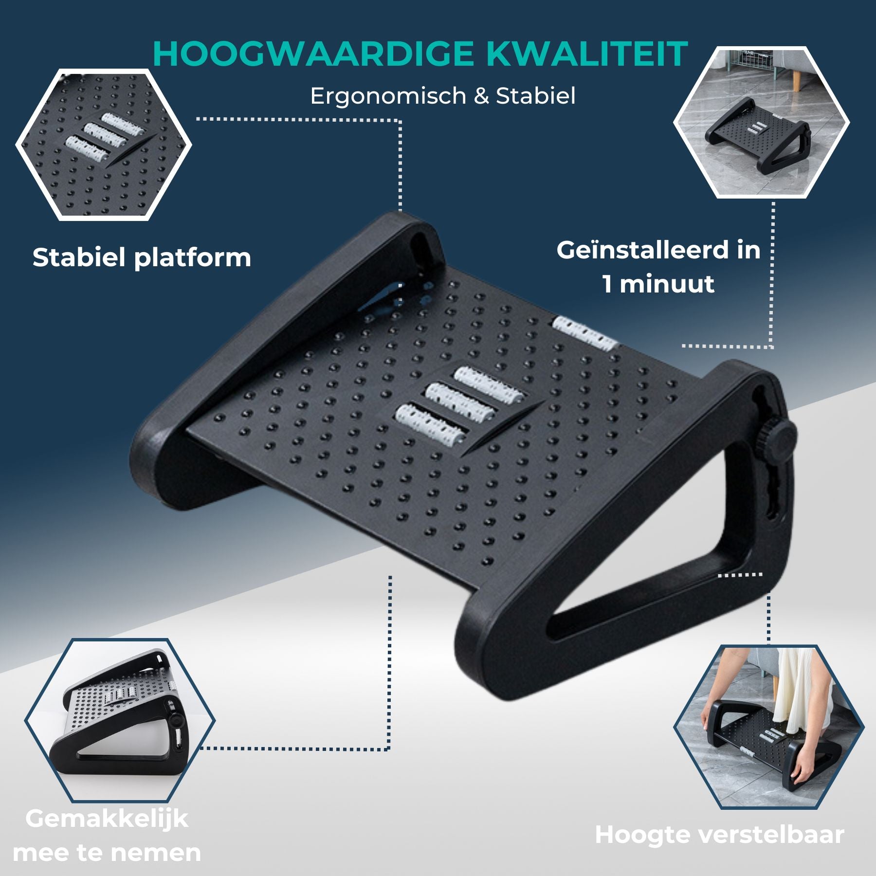 Voetensteun Verstelbaar | SET van twee stuks