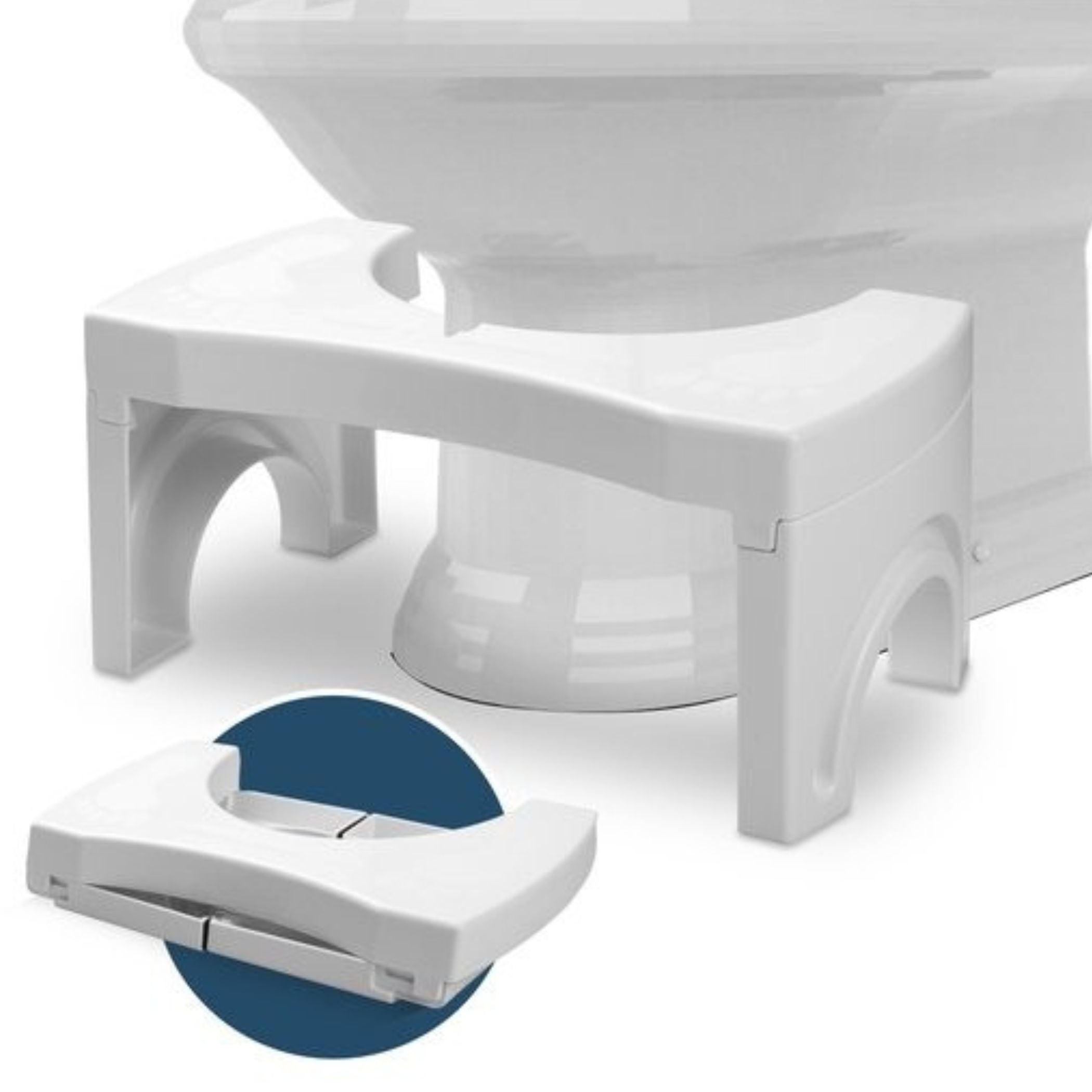 Inklapbaar Wit Toiletkrukje | Maat L