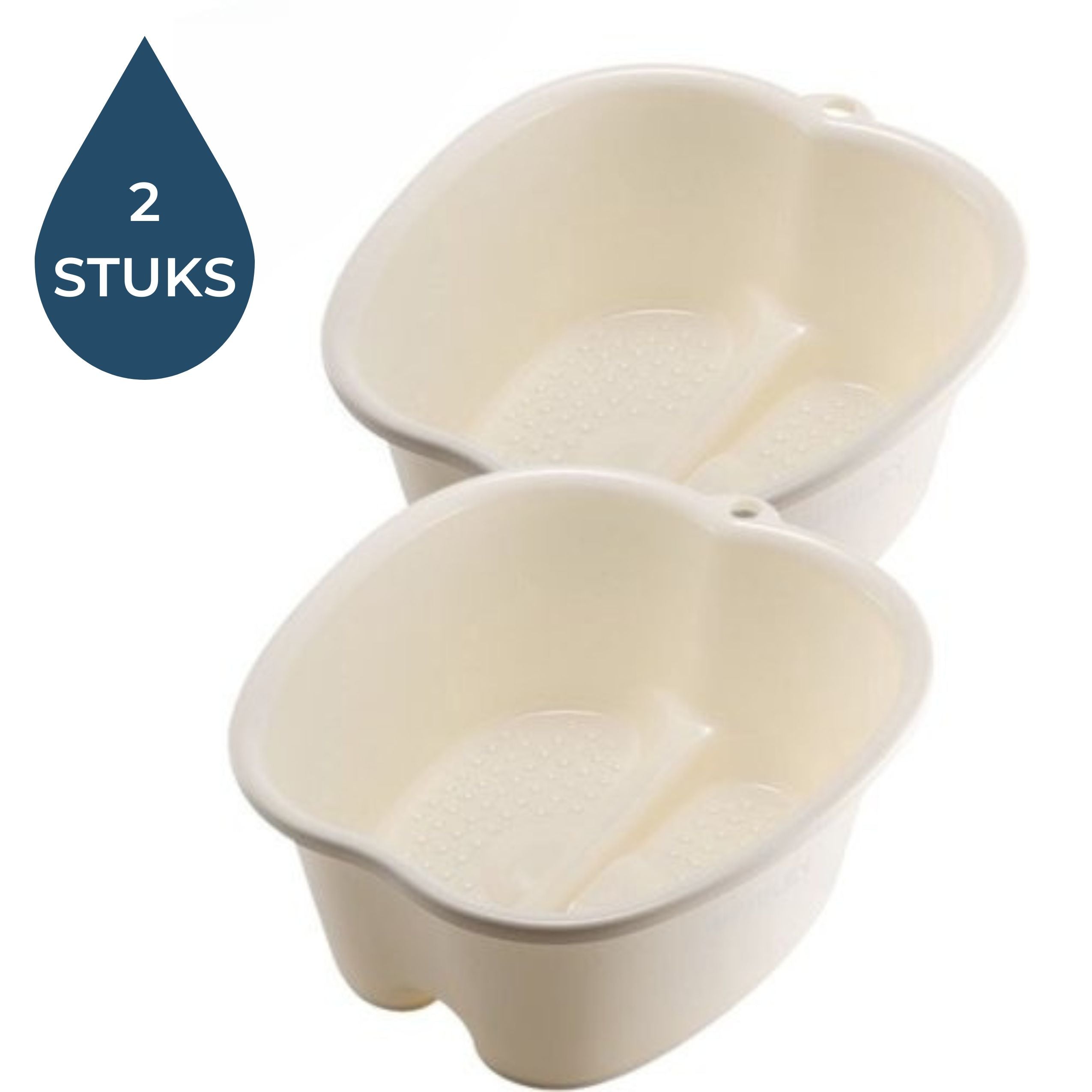 Voetenbad Wit | Voordeelset van twee | Extra diep