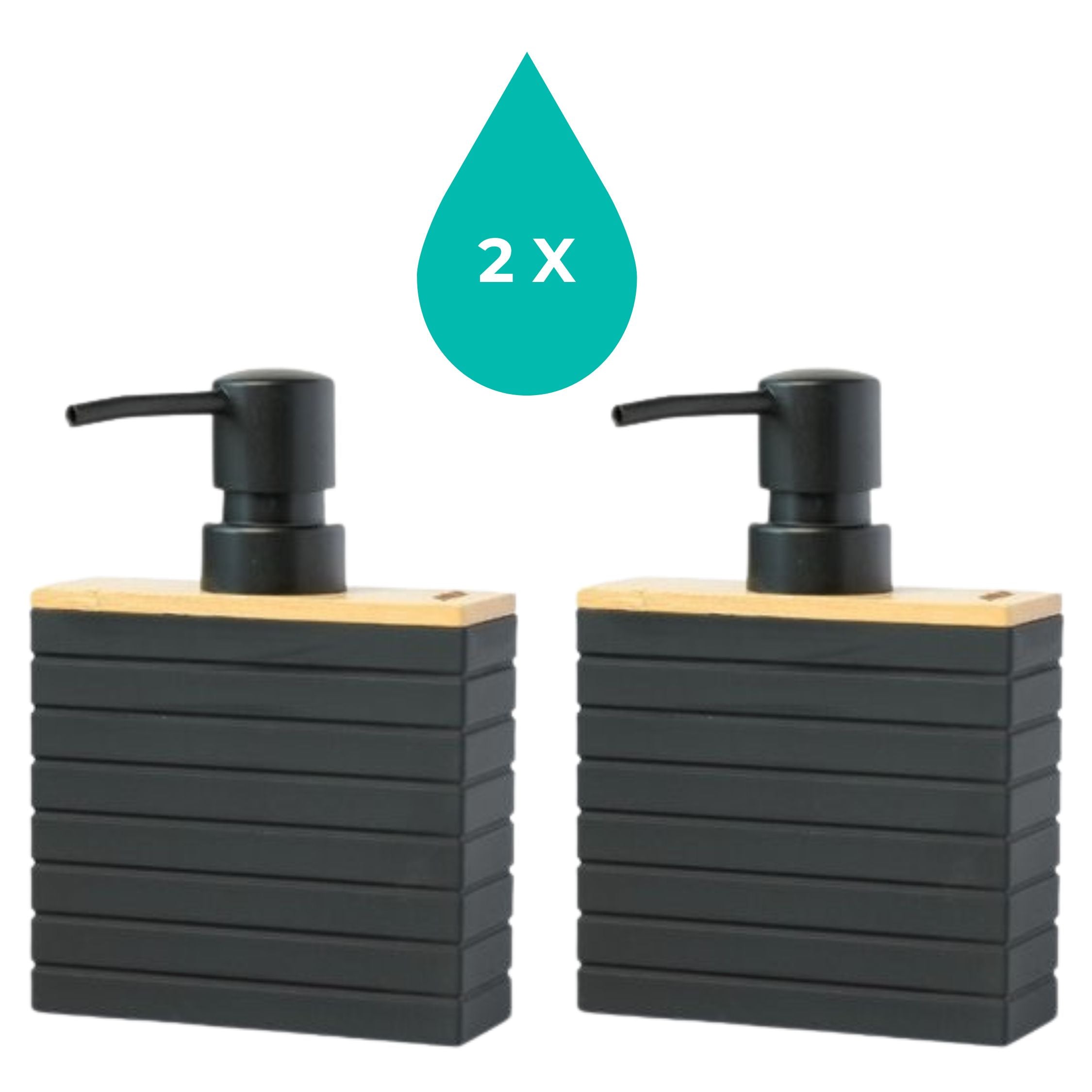 Zeeppompjes met Bamboe Accent | Set van 2 stuks | Moderne Zeeppompjes