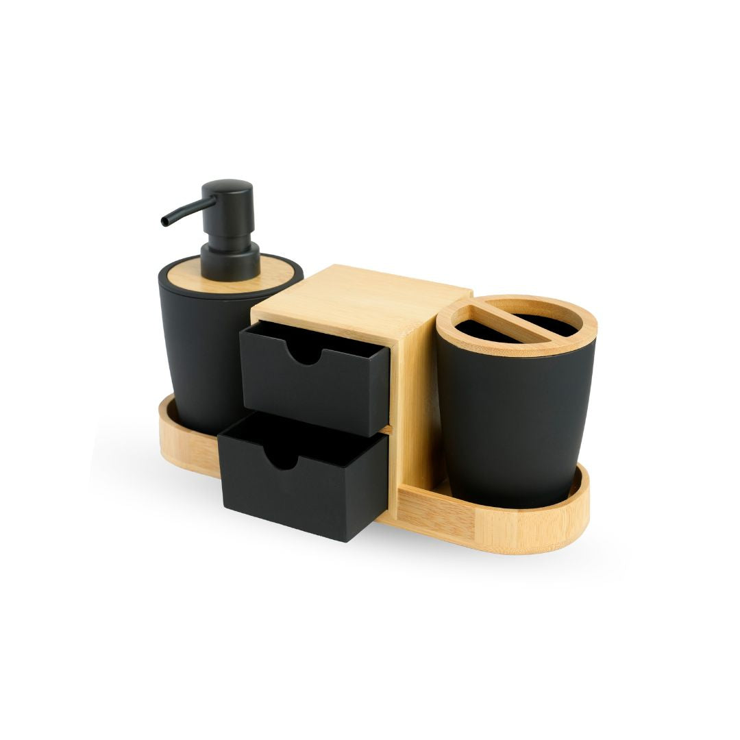 Badkamer organizer | Zwart Bamboe