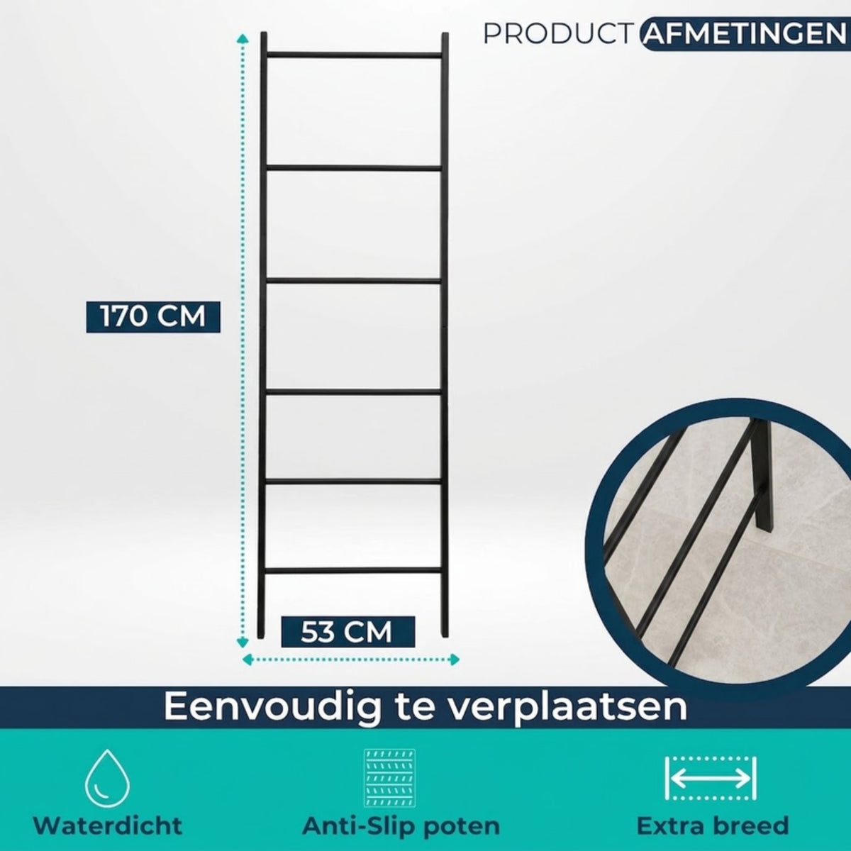 Handdoekladder zwart