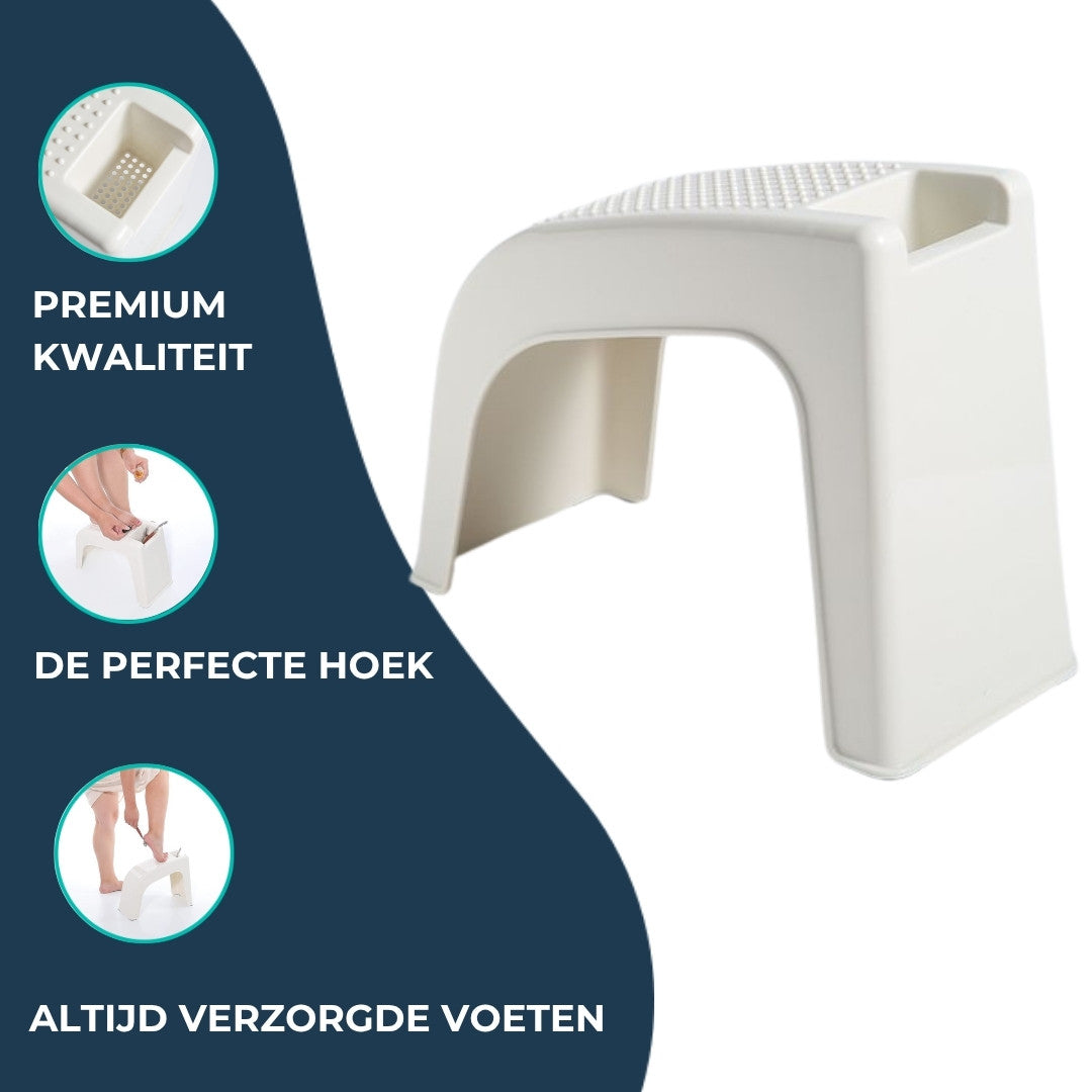 Crèmekleurige voetsteun in premium kwaliteit voor de perfecte hoek en altijd verzorgde voeten.