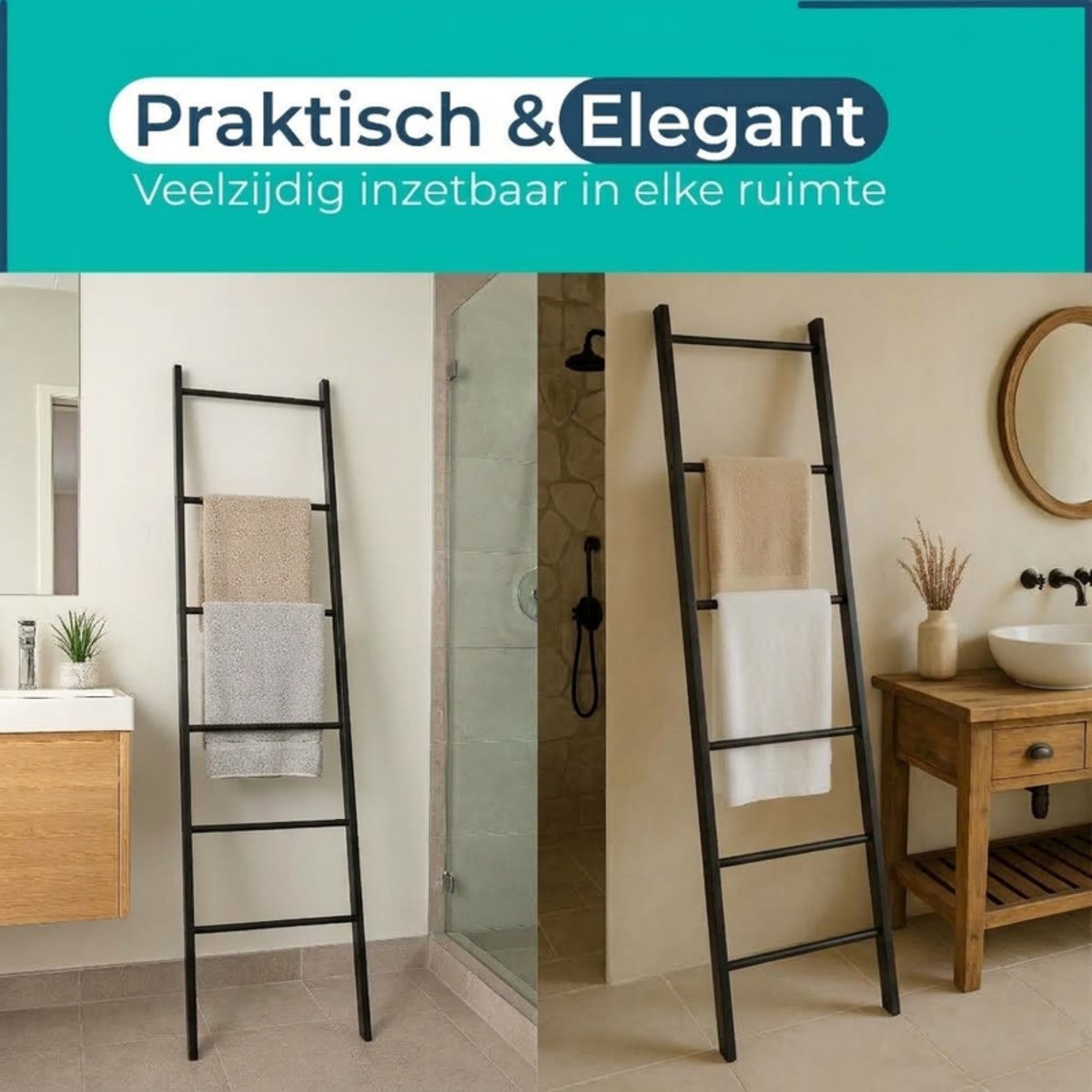Handdoekladder zwart
