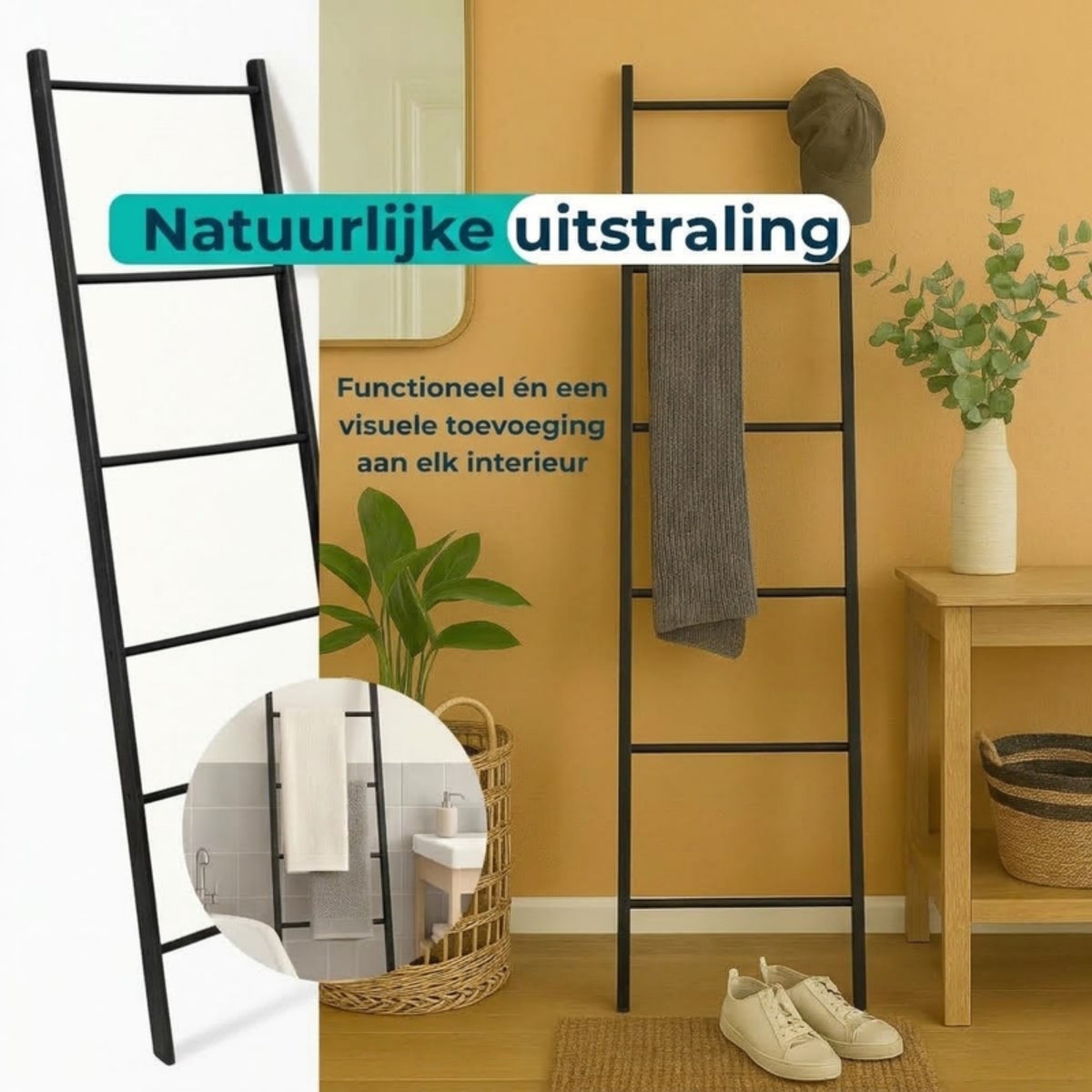 Handdoekladder zwart