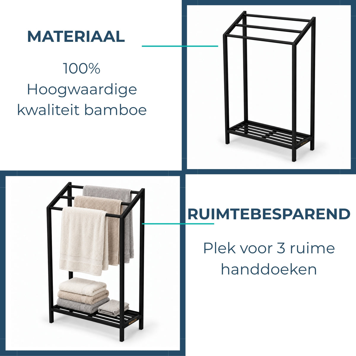 Handdoekrek Zephyr zwart