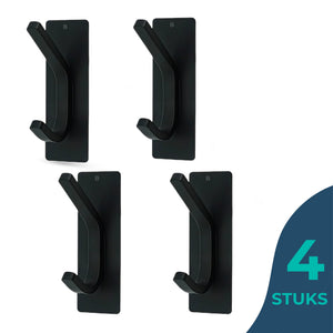 Zwarte RVS Plakhaakjes 4x