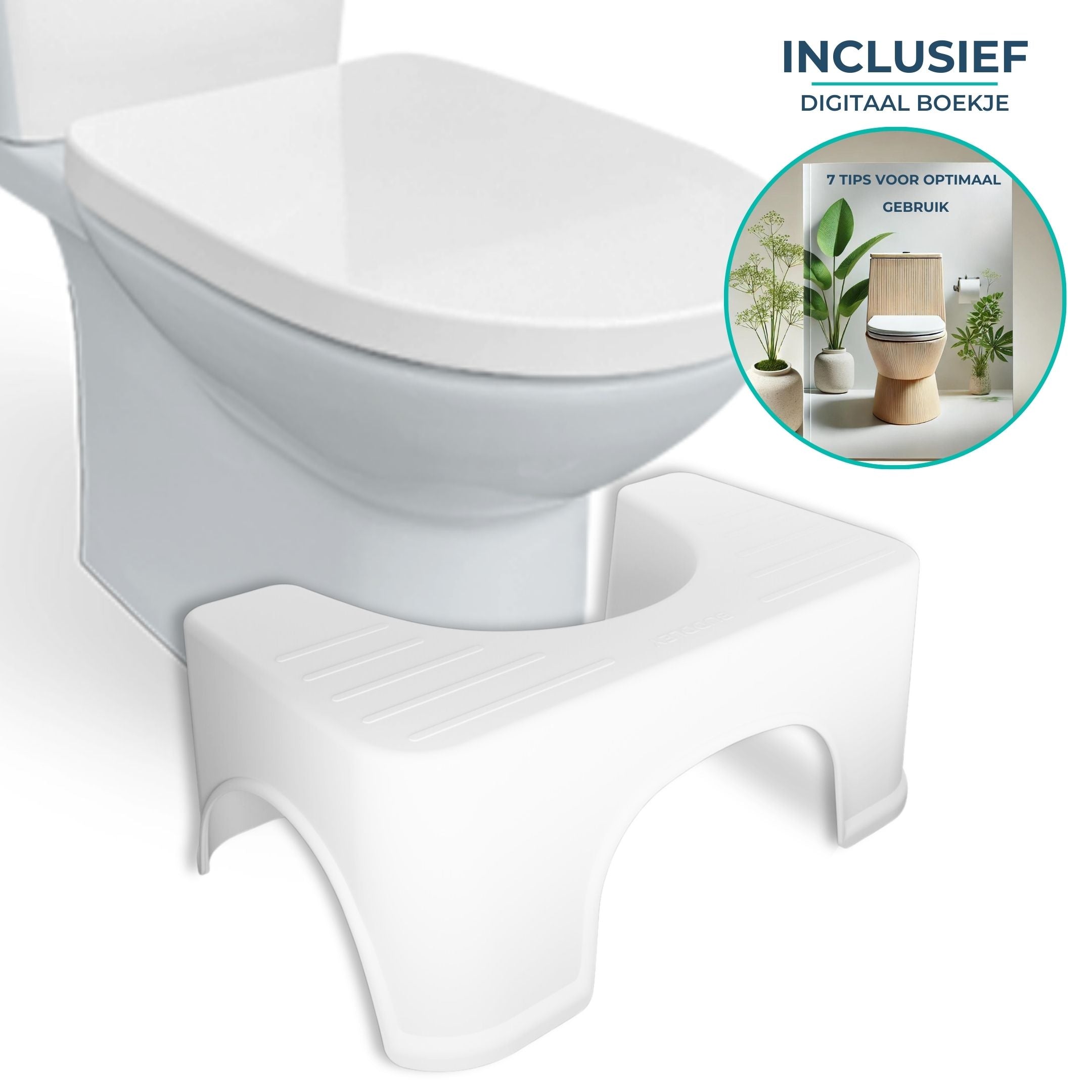 NIEUW Toiletkrukje Wit | Ideale Maat