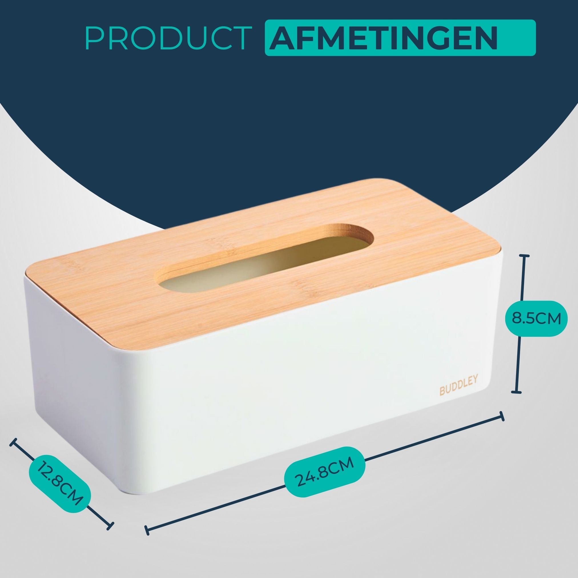 White Tissue Box | Bamboo Lid
