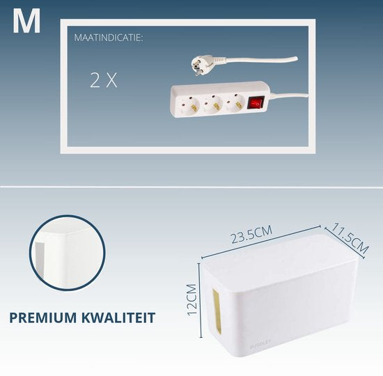 Kabelbox Weiß | SET zweiteilig | M und L
