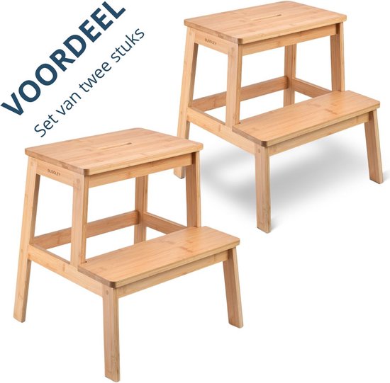 Step stool |SET 2 pieces | Natural Bamboo