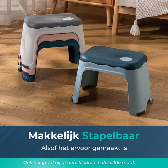 Blauer Tritthocker | Höhe 25cm| Für Badezimmer, Küche oder Schlafzimmer | Kind und Eltern