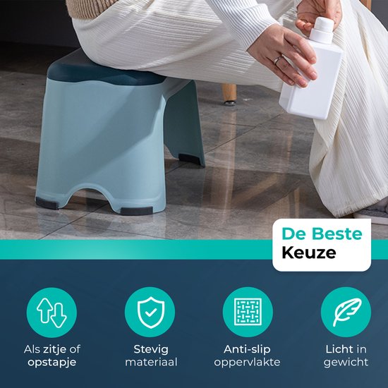 Blauer Tritthocker | Höhe 25cm| Für Badezimmer, Küche oder Schlafzimmer | Kind und Eltern