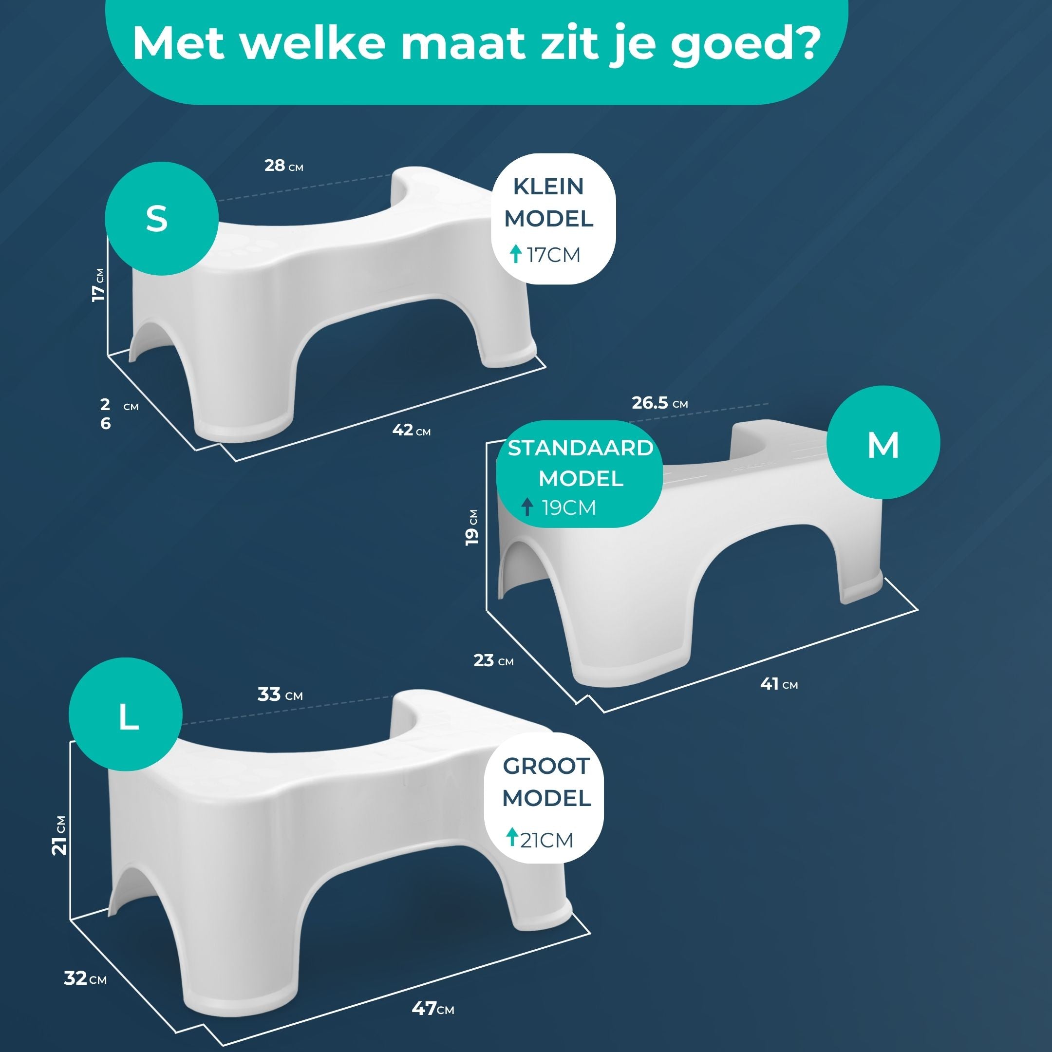 NIEUW Toiletkrukje Wit | Ideale Maat