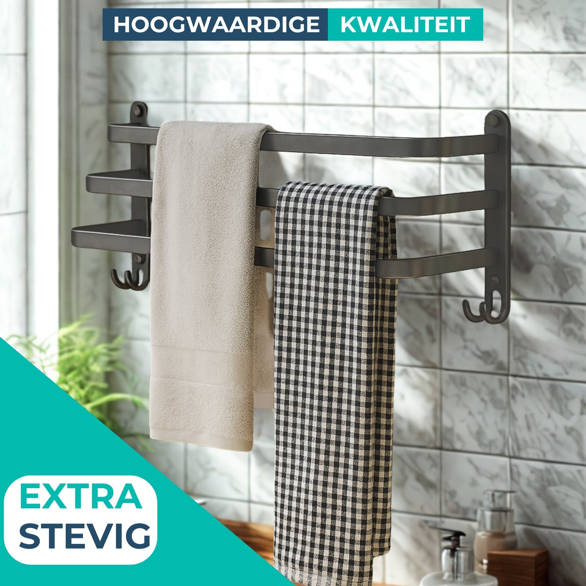 Handdoekrek Muur - 60cm breed - Badkamer