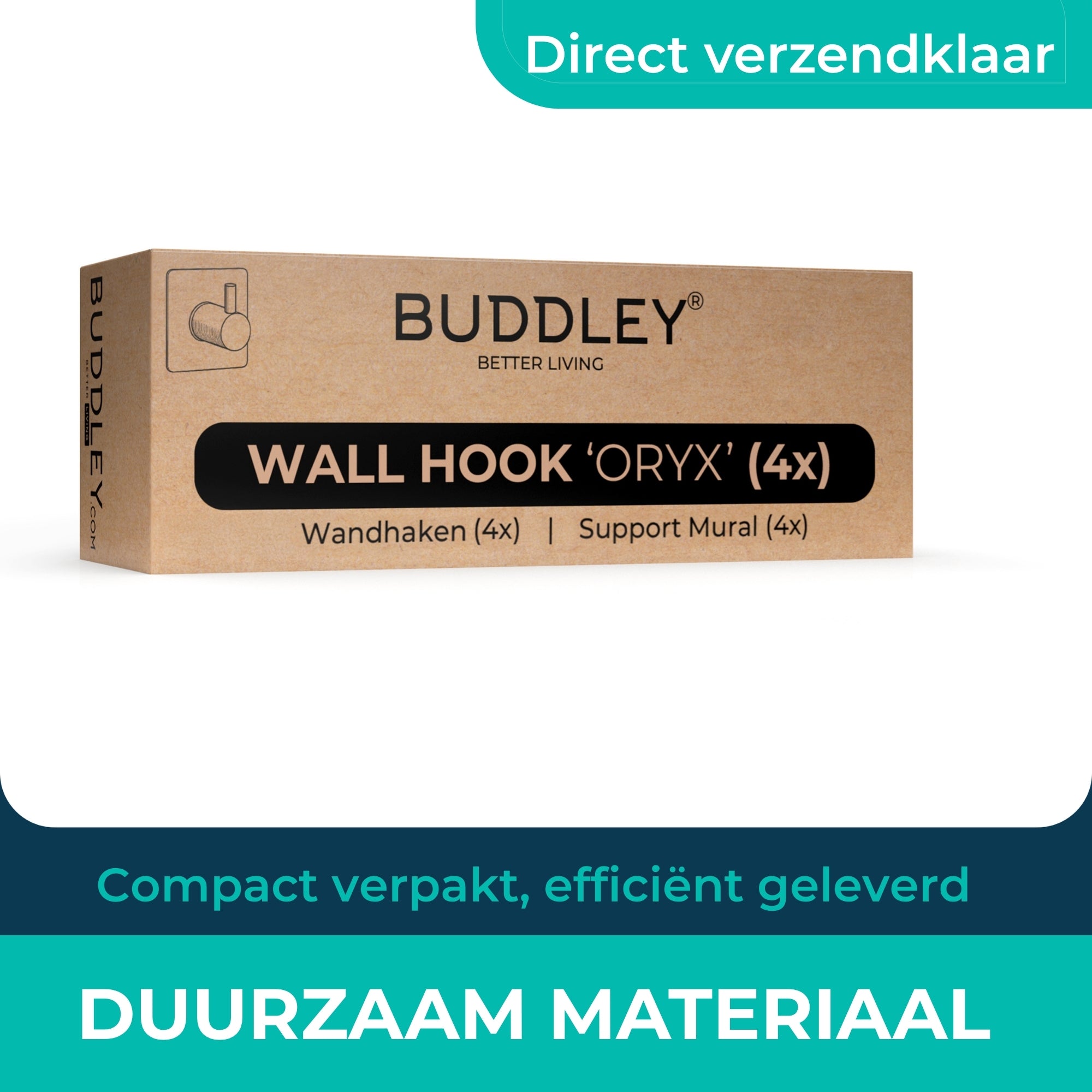 Handdoekhaakjes (4x) - Zilver - Zelfklevende Haakjes