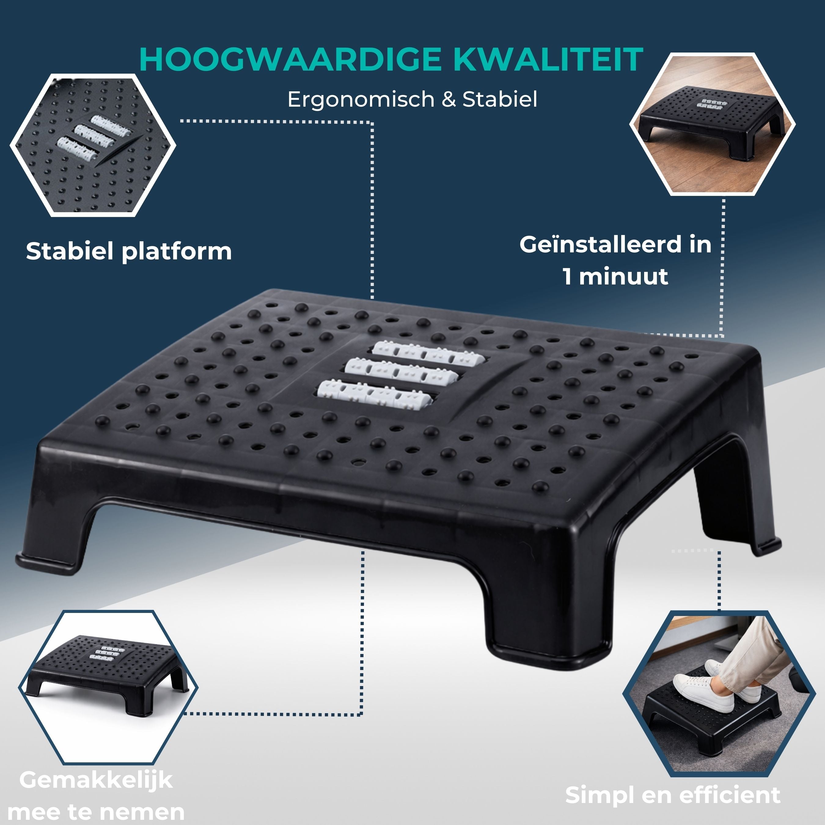 Fußstützen-Schreibtisch-SET (2x) Büro - Ergonomische Fußstütze