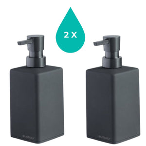 Matte black soap dispenser SET of two side by side