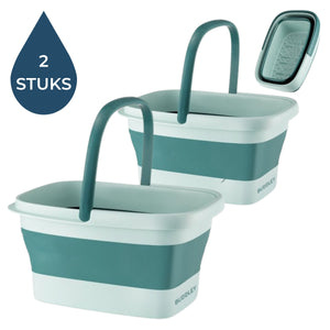 Foldable footbath green SET of 2 side by side